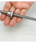 SFK0801 8mm Mini Ball Screw With C5 Precision, P0 Preload, Ball Nut Included, held in hand view