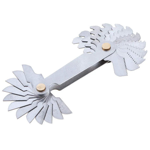 Metric Screw Pitch Gauge And 60 Degree Cutting Gauge Tool Stainless Steel Thread Gauge With Lock 0.25 To 6.0 mm Blade Range Super Handy For Quick And Accurate Thread Size Checks