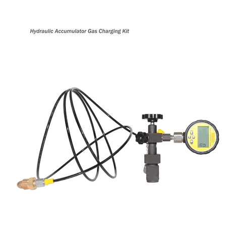 Portable Digital Hydraulic Accumulator Nitrogen Charging Kit With Pressure Gauge, Inflation Valves And Tubing All In One On Site Nitrogen Test Tool For Wide Compatibility Across Different Accumulator Models