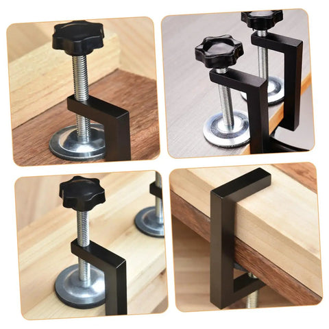 2 Pack Adjustable Wicker Furniture Clips for Outdoor Patio Sofas and Rattan Chairs in metal detail, secure fasteners.