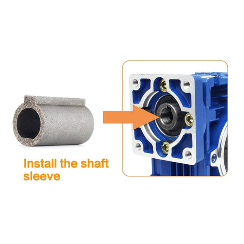 8Mm To 11Mm Stepper Motor Shaft Sleeve Bore Adapter For RV030 Worm Gear Reducer installation illustration