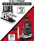 Drill Powered Wire Stripper Machine With No Fuss Manual Crank Option featuring dual operation modes and robust metal design.