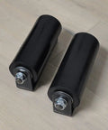 Heavy Duty 6 Inch Sliding Gate Guide Roller With Removable Axle Bolt Pair, black rubber wheel, for metal fences
