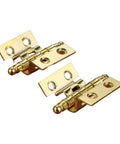 Rotating Concealed Cabinet Hinges Set, Double Fold Hinge 40mm, 8-Hole Gold Finish With Screws displayed against white