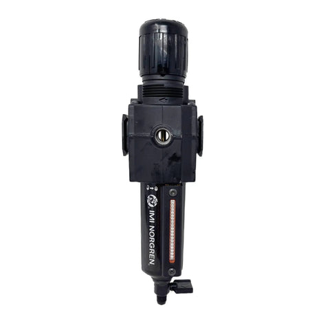 Badass Three Eighth Npt Combo Filter Regulator Featuring Heavy Duty Metal Bowl Dial Gauge And Fast Manual Twist Drain For Plug And Play Air Filtration And Zero Fuss Pneumatic Operation