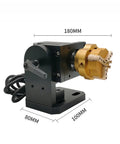 D5 Mini Rotary Axis For Laser Engraver Hella Precise Jewelry Marking Ring With Smart Controller side view with dimensions 180mm x 100mm x 80mm.