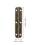 Tank Tough Heavy Duty Piano Hinges For Cabinets And Toolboxes 150 By 10 Mm Antique Brass Continuous Butt Hinges showing 2.55 in length.