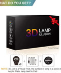 Product package of 3D Illusion Night Light For Kids With Touch Control Color Changing LED Lamp Featuring 3 Pattern Modes Safe ABS Base Perfect Bedroom Decor And Gift For Boys And Men Christmas Gift Idea.