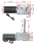 Heavy Duty DC Worm Gear Motor With Kickass 70Kg Cm Torque And Built Tough Metal Gears For Solid 12V Or 24V Power Featuring A Self Locking 51Mm D Shaft showing dimensions and design.
