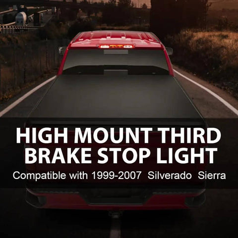 High Mount Third Brake Light With Bulb For Chevy Silverado And GMC Sierra 1999 To 2006 1500 2500 3500 HD Models And 2007 Classic