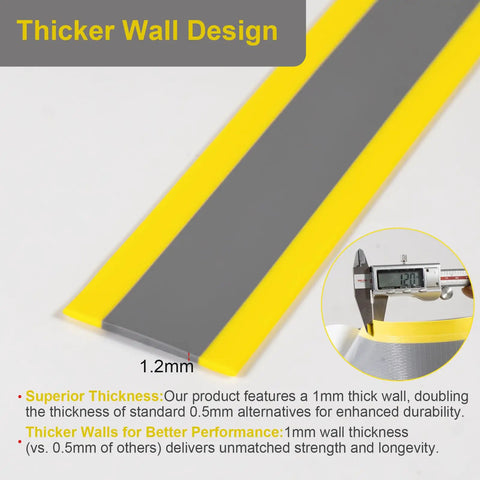 Close-up of 1.2mm thick 80mm Fat Bike Tire Liner Self Adhesive Inner Tube Protector with caliper measurement.