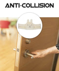 Fluffy White Door Stopper For Home And Office Soft Durable Wall Protector That Prevents Finger Pinching Noise Free Door Guard