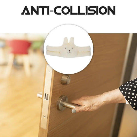 Fluffy White Door Stopper For Home And Office Soft Durable Wall Protector That Prevents Finger Pinching Noise Free Door Guard