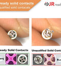 Comparison of JRready solid contacts with unqualified ones, showing detailed texture and quality.