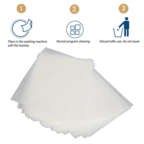 100 Count Dye Grabber Laundry Tablets With Color Catcher Power Fast Absorbing Dye Guard shown with instructions for use