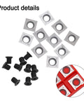 Rock Solid 14Mm Carbide Cutter Inserts 10 Pack Square 4 Sided Rotatable Blades For Woodworking Spiral Planer Head With M6 Screws