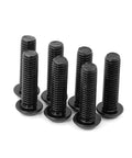 Built Tough As Nails M8 Button Head Socket Screws 45Mm X 1.25 Pitch 10.9 Alloy Steel Black Oxide stacked in a group.