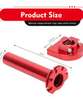 Top Shelf Performance Heavy Duty Motorcycle Throttle Grip 22 Mm 7 8 Inch CNC Aluminum handlebar with size measurements in red