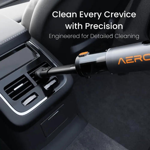 Heavy Duty Cordless Car Vacuum With 16000Pa Kickass Suction And HEPA Filter Handheld Detailer cleaning car air vents.