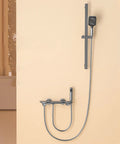 CUTPOIY Shower System Wall Mounted set displaying handheld shower with sleek design and adjustable height shower mixer.
