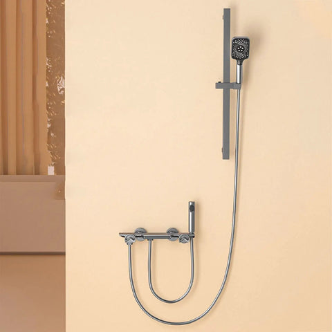 CUTPOIY Shower System Wall Mounted set displaying handheld shower with sleek design and adjustable height shower mixer.