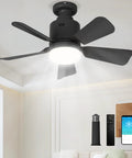 2-In-1 Socket Fan Light With Remote And App, 17.7 Inch Ceiling Fan With Socket Extender, 3 Color LED Bulbs installed in a room