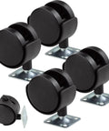 Four Pack 2 Inch Plastic Furniture Casters With Nylon Swivel Plate And Brakes For Shelves Tables File Cabinets Each Caster