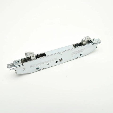 Two Point Mortise Lock For Sliding Patio Door With Dual Hook Latch Built To Last Vinyl Door Hardware Easy Install Fits Most Vinyl Doors Patent US 6672632 Locks It Down shown in profile