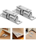 Solid Silver Copper Cabinet Door Rollers With Silent Close And Rust Resistant Finish, 10 Pack showing close-up detail of two rollers.