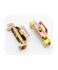 Two pieces of Six Pack DIN Rail Terminal Block End Stopper Set with iron galvanized screw clamp for secure rail locking in electrical panels