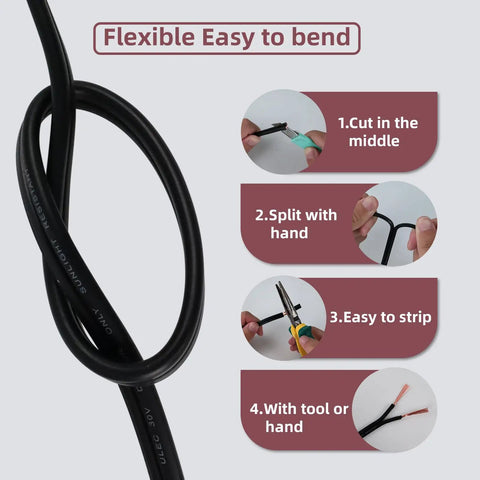 Low Voltage Landscape Lighting Wire 14 Gauge 2 Conductor Direct Burial Cable For Outdoor Lighting 100 Feet Weatherproof Easy Install steps