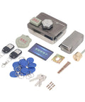 Tough As Nails Electronic Deadbolt Door Lock With Remote Control And Keyless Entry System For Bulletproof Home Security Zero Fuss Setup and Reliable Heavy Duty Performance Daily with remote fob and accessories.