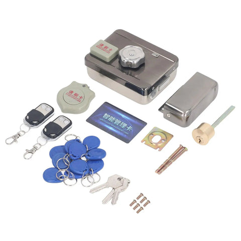 Tough As Nails Electronic Deadbolt Door Lock With Remote Control And Keyless Entry System For Bulletproof Home Security Zero Fuss Setup and Reliable Heavy Duty Performance Daily with remote fob and accessories.
