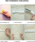 DIY Friendly Self Adhesive Curtain Track Ceiling Or Wall Mount No Drill No Damage Hanger System Easy Install Rails instructions