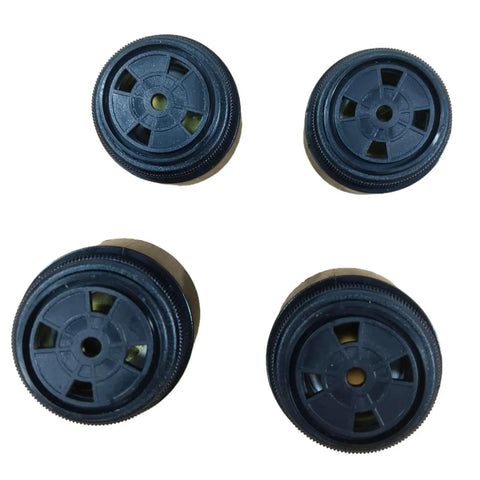 Slick Drop In Replacement Steady Tone Alarm High Power Beacon For Genie Vertical Mast And Scissor Lifts Hard Hat Ready Warning Signal Compatible With GR And QS Models DC 6 To 30V, four black alarm components.