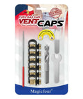Six Pack Universal Gas Can Vent Caps Replacement Vent Plugs For Faster Flow Leak Proof Sealing Ethanol Resistant Rubber With Brass Coated Housing Rustproof Durable Gas Can Accessories in packaging