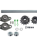 Beefy Silver Galvanized Jackshaft Kit for Go Karts and Minibikes with UCFL203 Pillow Block Bearings, 5/8 Inch By 10 Inch Jackshaft
