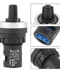Panel Mount 10K Potentiometer For Variable Speed Drives VSD VFD Inverter Control Rotary Knob, Easy Screw Terminal Install, No Soldering Needed, Exponential D Type Adjustment For Precise Speed Tuning. panel mount black plastic 10K rotary knob potentiometer with screw terminals