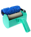 Top Tier 5 Inch Pattern Texture Paint Roller With Grippy Embossed Handle For Swift Diy Wall Murals And Slick Latex Coating that features a blue embossed roller.