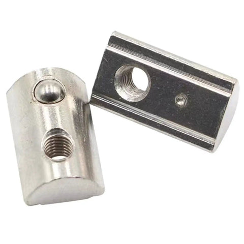 M6 T Slot Nuts For 3030 Aluminum Extrusion 8mm Slot Roll In Spring Ball Loaded Elastic Nuts Carbon Steel Nickel Plated