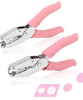 Handheld Paper Hole Punch Set With 1/16 Inch Small Circle And 1/8 Inch Medium Circle One Hole Punch Tool With Soft Grip