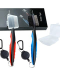 Tiger Pack Of 2 Golf Club Brush Groove Cleaner With Retractable Zip Line And Aluminum Carabiner on black packaging