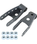 2-3 Inch Drop Leaf Spring Shackles Replacement Kit For Chevy Silverado 2007-2018, Heavy Duty Solid Steel, CNC Bend
