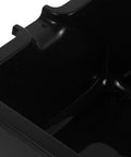 Close-up of Ipetboom Auto Oil Catch Pan 6l plastic drain bowl with deep sides for safe waste oil handling.