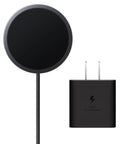 Magnet Wireless Charger With 45W Power Adapter, Super Fast Qi2 Charging, Built-In Magnets, No Slip Surface, Dark Gray Pad For Galaxy Phones
