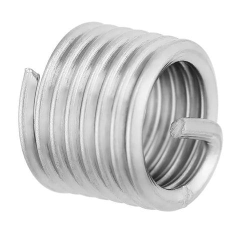 Heavy Duty Stainless Steel Self Tapping Threaded Inserts Kit 250 Pieces M8 Threaded Inserts Screw Bushings Coiled Wire Sleeve Set DIY Friendly For Aluminum Die Casting Automotive Appliances And Industrial Repairs, close-up