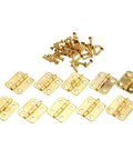 10 Pack Gold Kitchen Cabinet Door Hinges 4 Holes Drawer Hinges for Jewelry Boxes Furniture Fittings 18x16mm Durable Metal Mounting Hardware