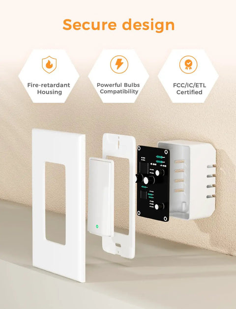 Exploded view of Single Pole Smart Switch With Neutral Wire Required Works With Apple HomeKit Amazon Alexa And Google Assistant
