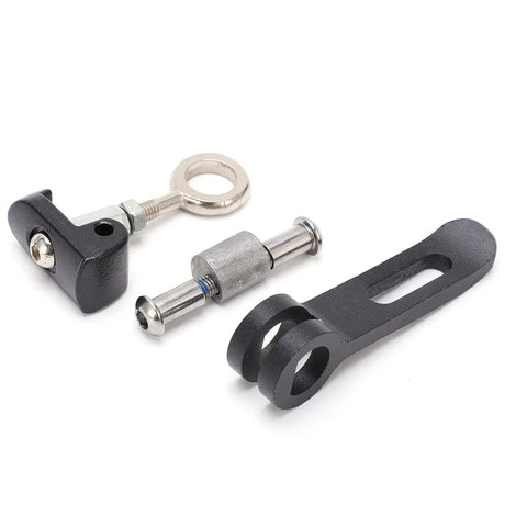 Aluminum Alloy And Stainless Steel Folding Hooks Kit for M365 Electric Scooters showing three metal components