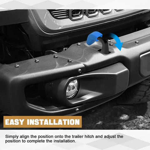 Front Bumper Tow Hook Covers For Wrangler JK JL Gladiator TJ 2007-2024, 2Pcs Blue Rubber Protectors installation guide